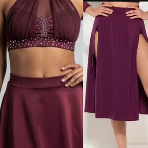 Kelle dance solo custom purple costume 2 piece FIRE TO THE RAIN skirt 4311 SA